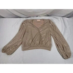 Hailey & Co Sparkly Gold Blouse Size Medium